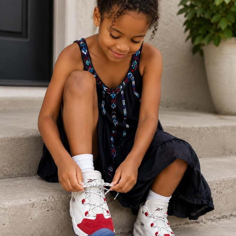 Reebok Question Mid OG Red Toe 25th Anniversary Children’s Sneakers